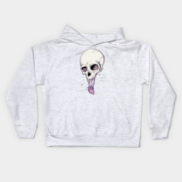 Skull Heart Kids Hoodie by LVBart